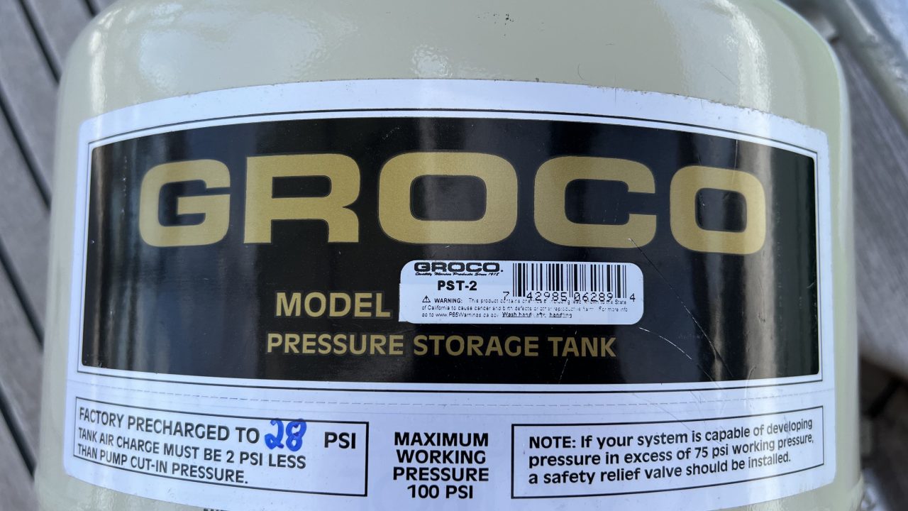 Installation of Groco Pressure Tank PST-2