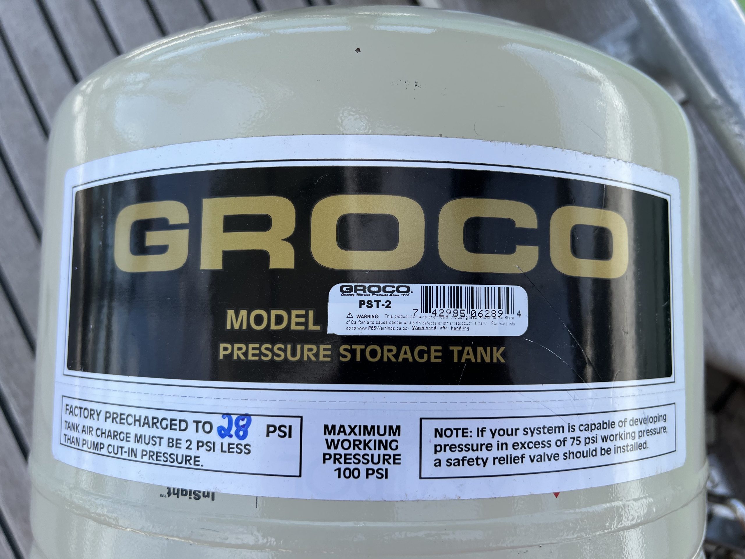 Groco Pressure Tank PST-2